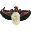 Small Roaring Lion Full Bent Stem Meerschaum Pipe