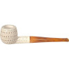 3D Round Lattice Straight Stem Meerschaum Pipe