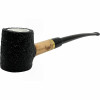 Poker Rusticated Meerschaum Lined Olive Wood Churchwarden Pipe
