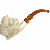 Deluxe Bison Head Hand Carved Meerschaum Pipe
