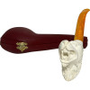 Tiger Smooth Knurl Oom Paul Style Meerschaum Pipe