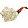 Special Wolf in Backward Claw Meerschaum Pipe