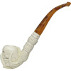 Oom Paul Skull in Claw Knurl Meerschaum Pipe
