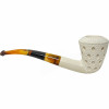 Dublin Teardrop Lattice Bent Stem Meerschaum Pipe