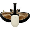 Smooth Oom Paul Black Stem Meerschaum Pipe