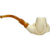 Deluxe Smooth Claw Fancy Stem Meerschaum Pipe