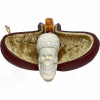 Skull in Lattice Cap Knurl Meerschaum Pipe