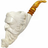 Deluxe Old Man Smoking Lion Pipe Meerschaum Pipe