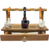 5 Pipe Wooden Tobacco Pipe Rack with Drawer