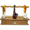 5 Pipe Wooden Tobacco Pipe Rack with Drawer