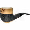 Meerschaum Lined Smooth-Rustic Olive Wood Pipe