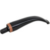 Black Bold Wood Band Smooth Briar Bent Pipe Stem - 10mm