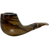 Brown Marble Oval Shank Briar Pipe - Half Bent