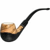 Meerschaum Lined Rustic Bottom Olive Wood Churchwarden Pipe