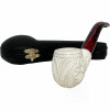 Embossed Floral Dark Stem Meerschaum Pipe