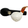 Deluxe Bulldog Smooth & Lattice Meerschaum Pipe