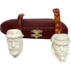 Deluxe Sherlock Holmes and Doc Watson Meerschaum Pipe Set