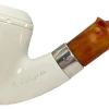 Special Govem Signed Sterling Silver Double Stem Meerschaum