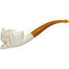 Owl on Smooth Bowl Meerschaum Pipe