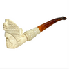 Skull in Pirate Hat Knurl Meerschaum Pipe