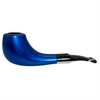 Blue Lacquer Oval Shank Vector Briar Pipe - Bent