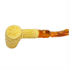 Deluxe Sitting Basket Weave Meerschaum Pipe Deluxe Sitting Basket Weave Meerschaum Pipe