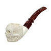 Skull with Burgundy Designer Stem Meerschaum Pipe