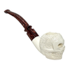 Skull with Burgundy Designer Stem Meerschaum Pipe