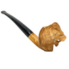 Pre-colored Lion Slightly Bent Stem Meerschaum Pipe