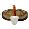 Round Lattice Meerschaum Pocket Pipe