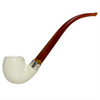 Smooth Sterling Silver Band Churchwarden Meerschaum Pipe Smooth Sterling Silver Band Churchwarden Meerschaum Pipe