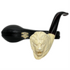 Lion Turned Head Full Bent Stem Meerschaum Pipe