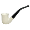 Smooth Black Bent Stem Meerschaum Pipe