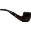 Royal Smooth Bent Billiard Silver Ring Briar Pipe