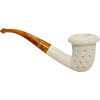 Hand-Carved Calabash Teardrop Lattice Meerschaum Pipe