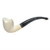 Smooth Freehand Meerschaum Pipe with Marbled Silver Stem