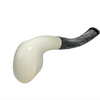 Smooth Freehand Meerschaum Pipe with Marbled Silver Stem