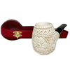 Special Embossed Floral Saddle Stem Meerschaum Pipe