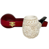 Special Embossed Floral Saddle Stem Meerschaum Pipe