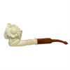 Deluxe Cevher Signed Lady with Hat Knurl Meerschaum Pipe
