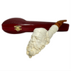 Signed Cevher Old Man Smoking Knurl Meerschaum Pipe