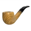 Glossy 9mm Saddle Stem Italian Olive Wood Pipe