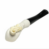 Small Smooth Meerschaum Pipe with Relief Carving