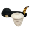 Special 3D Round Lattice Calabash Meerschaum Pipe