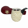 Special Sterling Silver Rim Yusuf Embossed Meerschaum Pipe