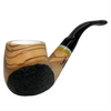 Meerschaum-Lined Sitting Dapper Olive Wood Pipe