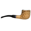 Meerschaum-Lined Rusticated and Smooth Olive Wood Pipe