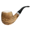 Meerschaum-Lined Smooth Olive Wood Pipe with White Band