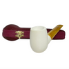 Smooth Billiard Yellow Stem Meerschaum Pipe
