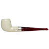 Deluxe Straight Meerschaum Pipe with Sterling Silver Band